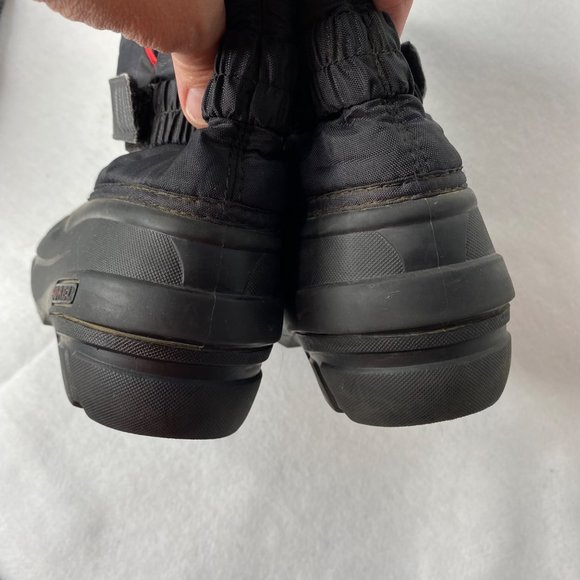 Sorel Unisex Children's Snow Boots Black & Red Size 3 - Picture 4 of 12